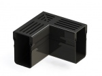 Threshold Drain Corner Black Aluminium Grate